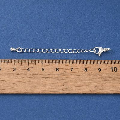 Rack Plating Brass Ends with Chain and Lobster Claw Clasps KK-F873-06S-1