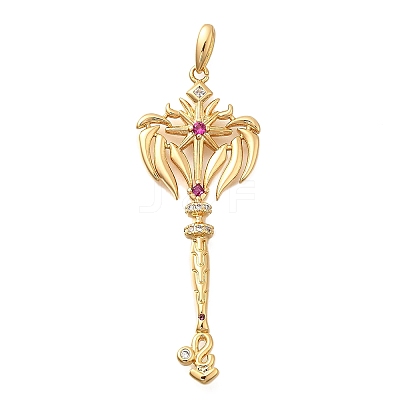Brass Micro Pave Cubic Zirconia Big Pendants X1-KK-B147-04G-08-1