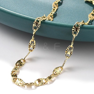 Brass Oval Link Chain Bracelets for Women Men BJEW-F494-04G-1