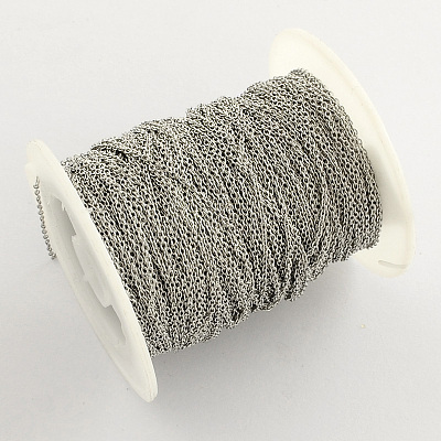 Tarnish Resistant 201 Stainless Steel Cable Chains CHS-Q001-26-1