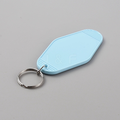 Plastic Blank Motel Keychain KEYC-WH0034-29C-1