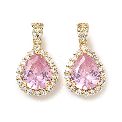 Brass Micro Pave Cubic Zirconia Pendants KK-Z139-09G-1