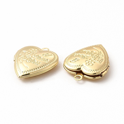 Brass Locket Pendants ZIRC-M120-01G-1