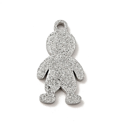 Non-Tarnish 304 Stainless Steel Textured Pendants STAS-J040-09B-P-1