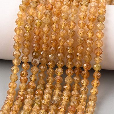 Natural Yellow Tourmaline Beads Strands G-Z106-A08-5mm-1