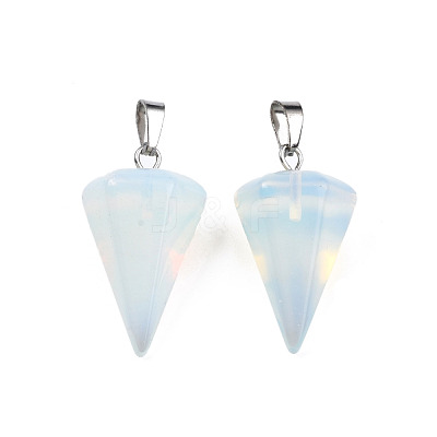 Cone/Spike/Pendulum Opalite Stone Pendants X-G-R278-85-1