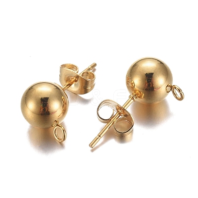 304 Stainless Steel Stud Earring Findings STAS-P148-07G-A-1