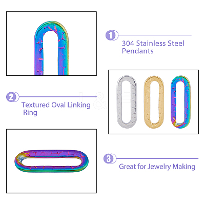 36Pcs 3 Colors 304 Stainless Steel Linking Ring Ion Plating(IP) STAS-DC0014-16-1