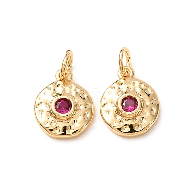 Brass Micro Pave Cubic Zirconia Charms CU-K002-41G-B-1