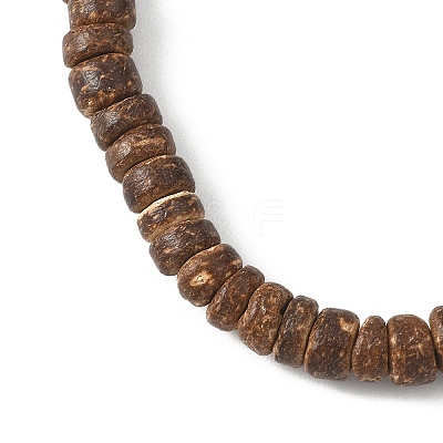 2Pcs Natural Black Agate & Coconut & Shell Beads Stretch Bracelets BJEW-JB12673-1