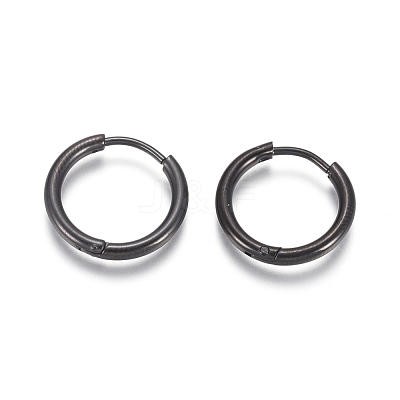 304 Stainless Steel Huggie Hoop Earrings EJEW-F111A-17mm-B-1