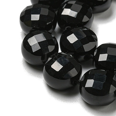 Natural Black Onyx(Dyed & Heated) Beads Strands G-K351-A02-01-1