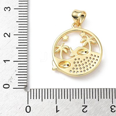 Brass Micro Pave Cubic Zirconia Pendants KK-S337-08G-F-1