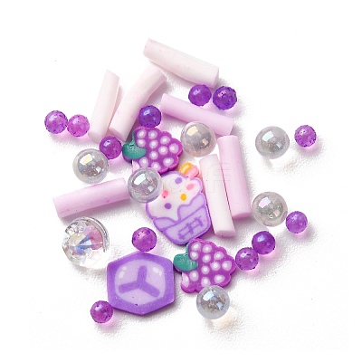 Handmade Polymer Clay Cabochons and Plastic Beads for DIY Jewelry Making Findings CLAY-B007-04K-1