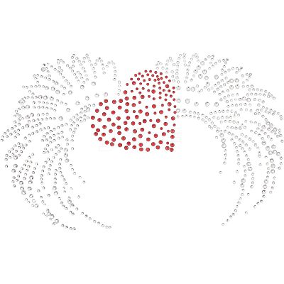 Heart with Wing Glitter Hotfix Rhinestone DIY-WH0301-41-1