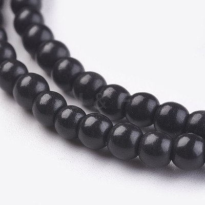 1 Strand Dyed Black Round Synthetic Turquoise Beads Strands X-TURQ-G106-4mm-02C-1