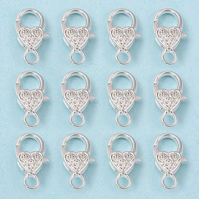 Tibetan Style Heart Lobster Claw Clasps K08Y0021-1