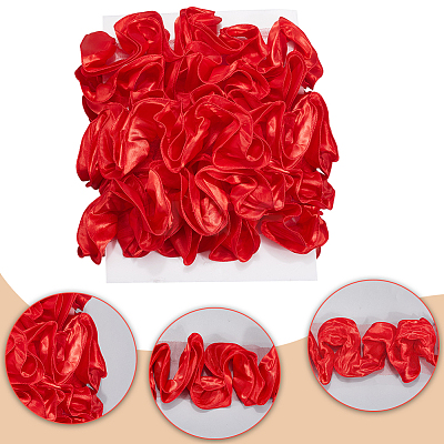 5 Yards Polyester Satin Chiffon Wavy Lace OCOR-CY0001-66A-1