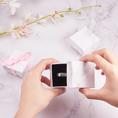 Paper Cardboard Jewelry Ring Boxes LS-X3-CBOX-E012-05A-1
