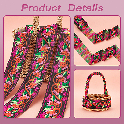 Ethnic Style Polyester Ribbons OCOR-WH0079-65A-1