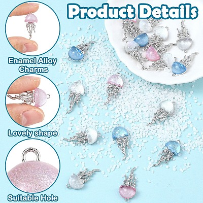 20Pcs 4 Colors Alloy Resin Pendants RESI-YW0005-73-1