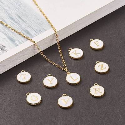 Initial Letter A~Z Alphabet Enamel Charms ENAM-X0018-07-1