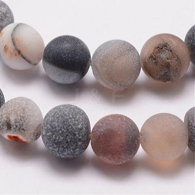 Natural Druzy Geode Agate Bead Strands G-K166-09-10mm-09-1