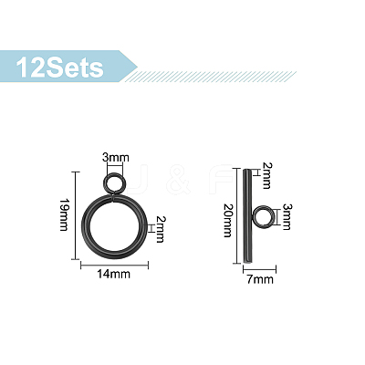 12Pcs 304 Stainless Steel Toggle Clasps STAS-UN0050-83-1