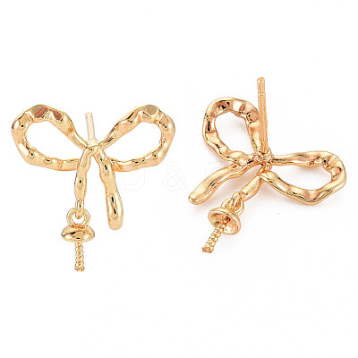 Brass Stud Earring Findings KK-S364-066-1