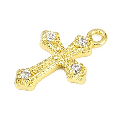 Brass Micro Pave Clear Cubic Zirconia Pendants KK-L238-13G-1