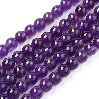 Natural Amethyst Beads Strands X-G-G099-4mm-2-1