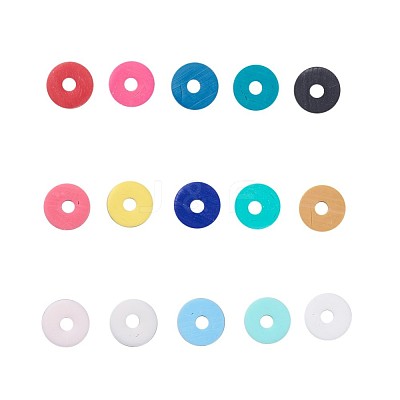15 Colors Handmade Polymer Clay Beads CLAY-JP0001-06B-1