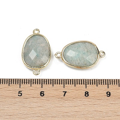 Natural Amazonite Faceted Connector Charms G-K347-11G-04-1