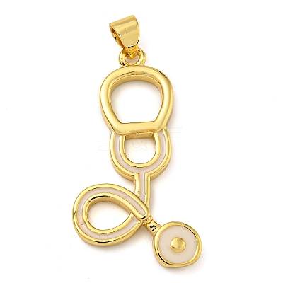 Rack Plating Brass Enamel Pendant KK-Z063-39G-01-1
