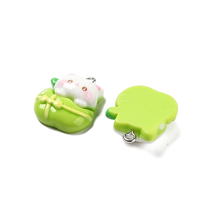 Cat Shape Resin Pendants RESI-R450-05B-1