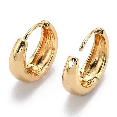 Brass Huggie Hoop Earrings EJEW-F260-02G-1