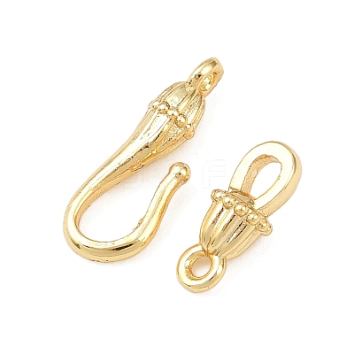 Brass Hook Clasps KK-Z132-14G-1