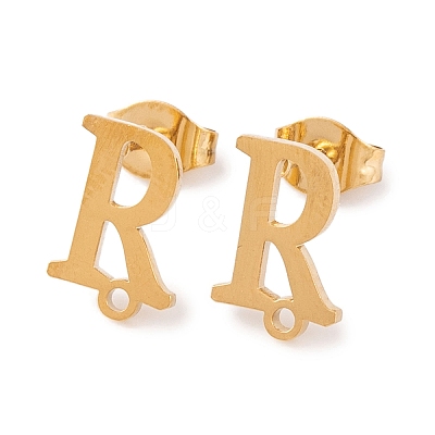 Ion Plating(IP) 304 Stainless Steel Stud Earrings FIND-Q103-01R-G-1