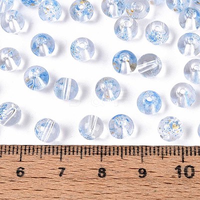Baking Paint Transparent Glass Beads DGLA-T004-08D-1