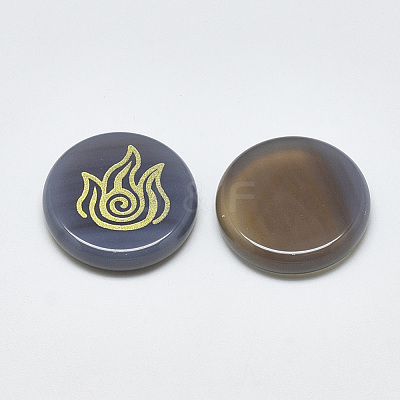 Natural Grey Agate Cabochons G-T122-37H-1