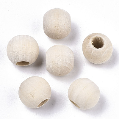 Natural Unfinished Wood Beads X-WOOD-Q038-15mm-1