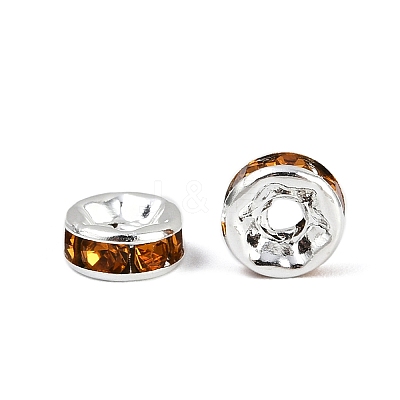 Brass Grade A Rhinestone Spacer Beads RB-A014-Z6mm-17S-1
