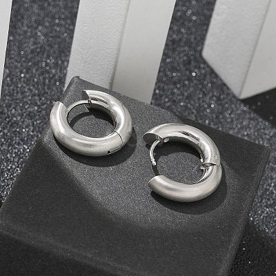 Frosted 304 Stainless Steel Huggie Hoop Earrings for Women EJEW-C096-32F-P-1