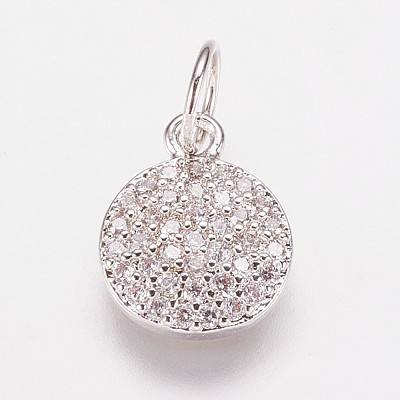 Brass Cubic Zirconia Pendants ZIRC-K070-21P-1