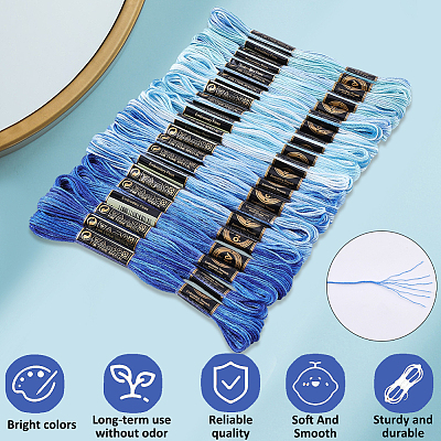 20 Skeins 4 Colors 6-Ply Polyester Embroidery Floss OCOR-CY0004-38C-1