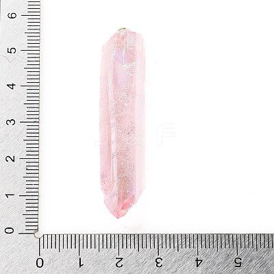 Electroplated Natural Quartz Pendants G-P315-B01-08G-1