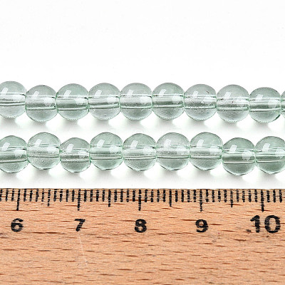 Baking Paint Transparent Glass Beads Strands DGLA-N006-6mm-08-1