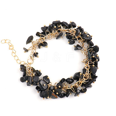 Natural Black Quartz CrystalBead Bracelets PW-WG73957-12-1