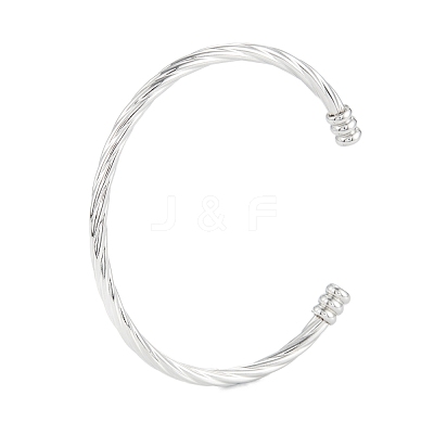 Non-Tarnish 304 Stainless Steel Cuff Bangles BJEW-K222-01P-1