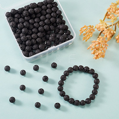 200Pcs Natural Lava Rock Beads G-CJ0001-51-1
